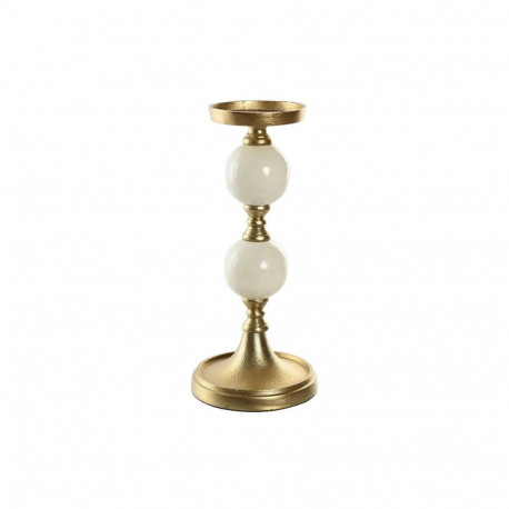 Candle Holder Home ESPRIT White Golden Aluminium Modern 15 x 15 x 33 cm