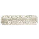 Svijećnjak Home ESPRIT Kreemikas Metall Kristall 31 x 7 x 5 cm