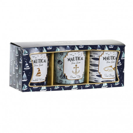 Küünal DKD Home Decor Sinine Vaha Kristall 17 x 5 x 6 cm (3 Ühikut)