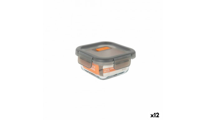 Hermetic Lunch Box MasterChef Grey Transparent Squared 310 ml (12 Units)