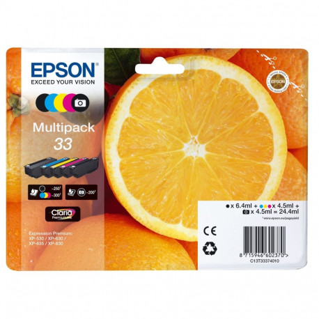 Epson tint 33 Claria Premium Oranges multipakk 5 värvi