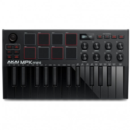 AKAI MPK Mini MK3 juhtpult klaviatuur pad kontroller MIDI USB must