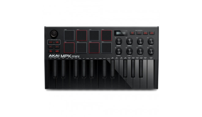 AKAI MPK Mini MK3 juhtpult klaviatuur pad kontroller MIDI USB must