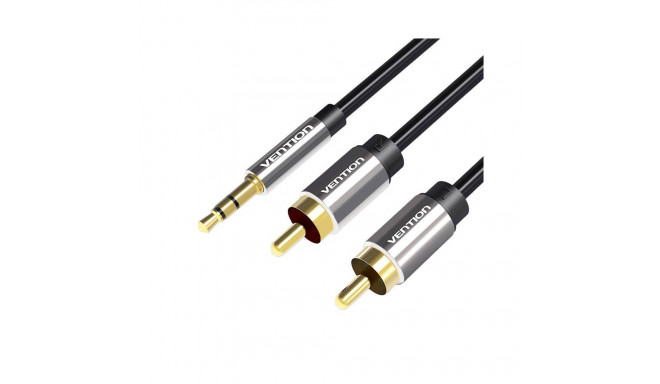 Cable Audio 2xRCA to 3.5mm Vention BCFBD 0.5m (black)