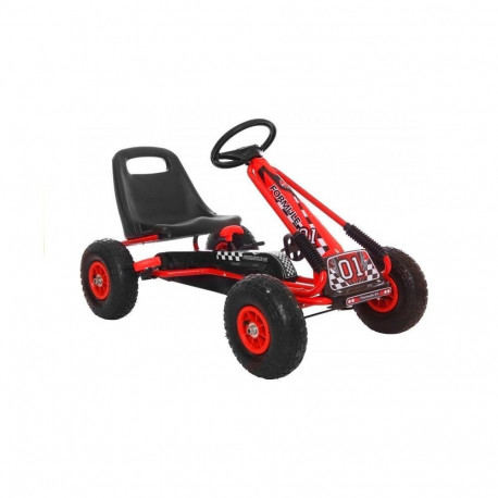 Gokart A-15 puhutatavate ratastega, punane