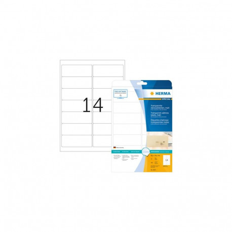 HERMA Address labels transparent matt A4 99.1x38.1 mm round corners film 350 pcs.