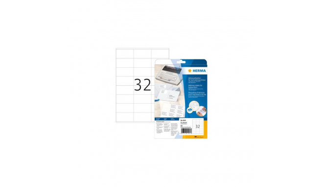 HERMA Address labels for typewriters A4 70x36 mm paper matt square corners 480 pcs.