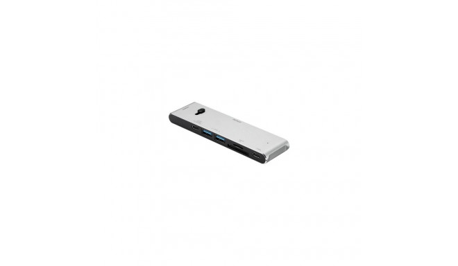 Deltaco USBC-HDMI21 laptop dock/port replicator Wireless Black, Silver