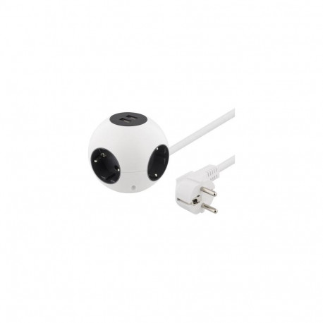 Deltaco GT-292 power extension 1.4 m 4 AC outlet(s) Indoor White
