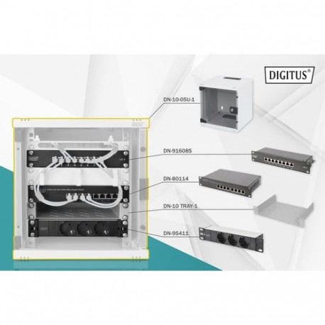 Digitus Network Set - 254 mm (10") - 6U, 312 x 300 mm (W xD)
