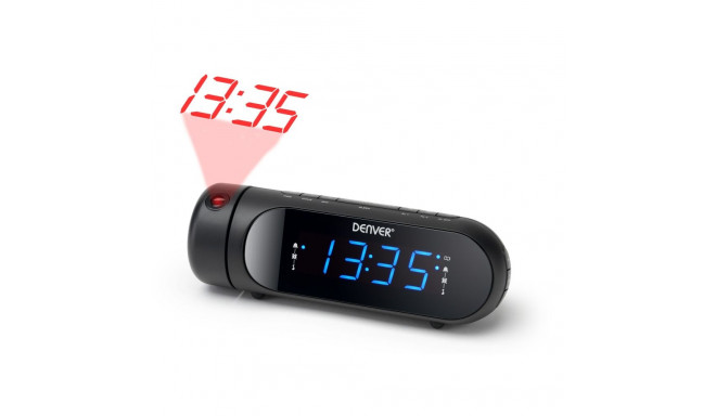 Denver CPR-700 Clock Radio with Projection/USB Black