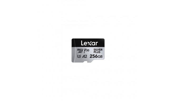 Lexar Professional Silver Plus MicroSDXC Card 256 GB Class 10 UHS-I/U3 A2 V30 (LMSSIPL256G-BNANG)