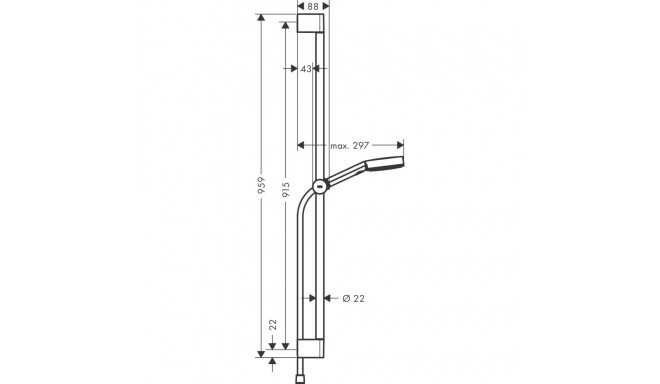 Hand shower set Hansgrohe Pulsify Select S 05 3jet Relaxation, 24170000, chrome