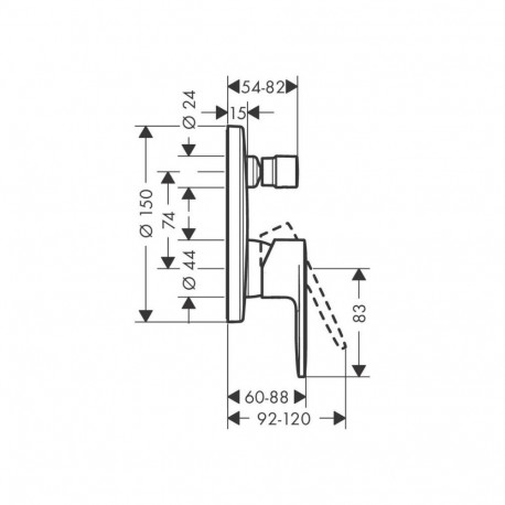 Concealed mixer Hansgrohe Vernis Blend 71466000, chrome