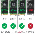 EEM2-GTS2 USB-C enclosure Gen2 M.2 NVMe/SATA S