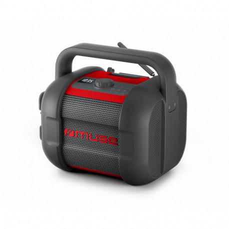 Muse töökoha raadio M-968 BTR 40W veekindel Bluetooth NFC-toega kaasaskantav, must, punane