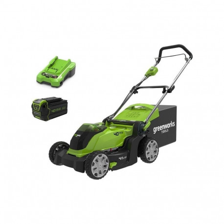 Greenworks 40V akuga muruniiduk, 41 cm komplekt, laadija + 1 4Ah aku (G40LM41K4)