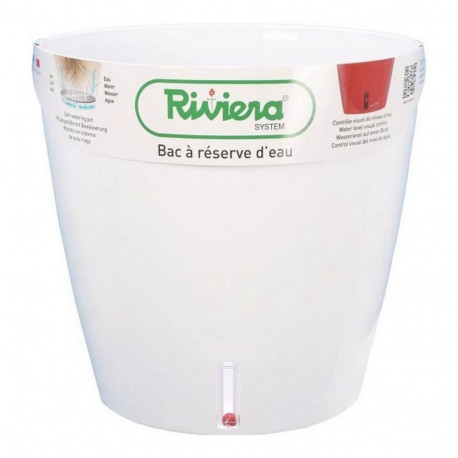 Isekastuv lillepott Riviera Eva New Valge Plastmass Ümmargune Ø 46 cm