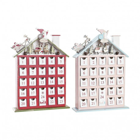 Advendikalender DKD Home Decor Puit Maja (27 x 7 x 40 cm) (2 Ühikut)
