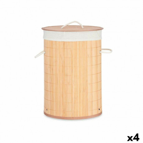 Pesukorv Naturaalne Metall Bambus Puit MDF 48 L 37 x 50 x 37 cm (4 Ühikut)