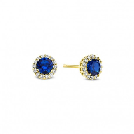 Ladies' Earrings New Bling 9NB-1534 Golden Blue