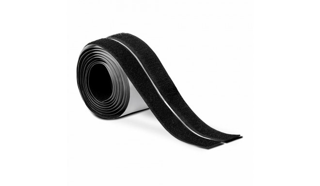 Kahepoolne Kleeplint Inofix 2144-3 Must 1,5 m x 2 cm Haagi ja aasaga kinnitus