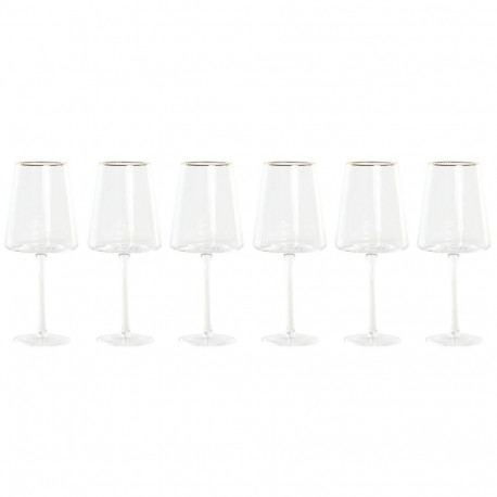 Topside komplekt Home ESPRIT Läbipaistev Kuldne Kristall 400 ml (6 Ühikut)