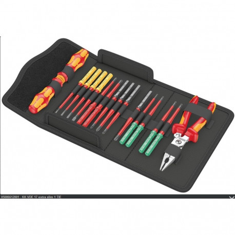 Wera Kraftform Kompakt VDE 17 interchangable blade screwdrivers set 17pcs + Knipex pliers
