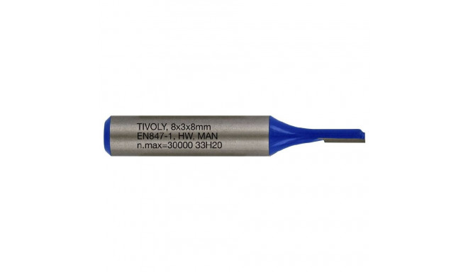 Straight slot cutter, 3x8 mm, 8mm shank