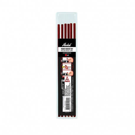 Refills for Trades-Marker® Dry. Pack of 6.(Red)