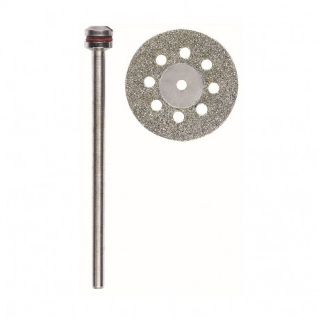 Diamond-coated cutting disc Ø 20 mm with cooling holes + arbor