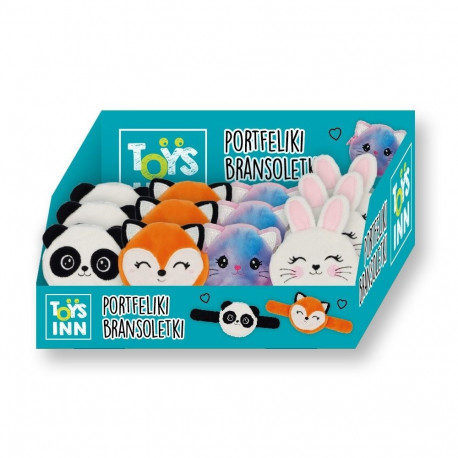Pluszowy portfelik bransoletka mix 12szt display