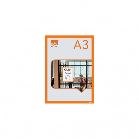 Nobo Self-adhesive Magnetic Poster Frame A3, Orange