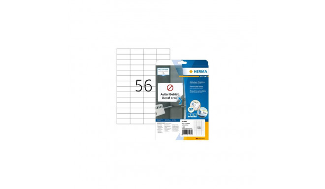 HERMA Removable labels A4 52.5x21.2 mm white Movables/removable paper matt 1400 pcs.