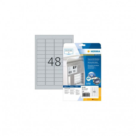HERMA Rating plate labels A4 45.7x21.2 mm silver extra strong adhesion film matt 1200 pcs.