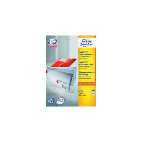 Avery 3658Z self-adhesive label Rectangle White 2400 pc(s)