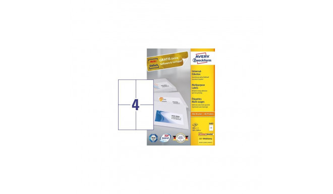 Avery 3483 self-adhesive label Rectangle Permanent White 400 pc(s)