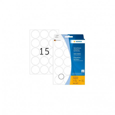HERMA Seal labels Ø 32 mm round transparent extra strong adhesion film matt 240 pcs.