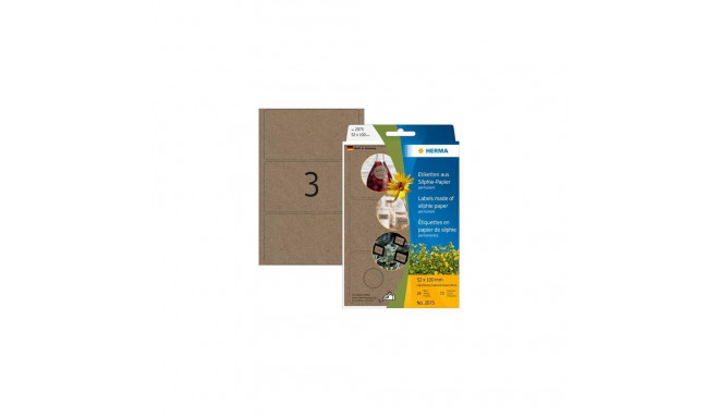 HERMA 2075 self-adhesive label Rounded rectangle Permanent Brown 72 pc(s)