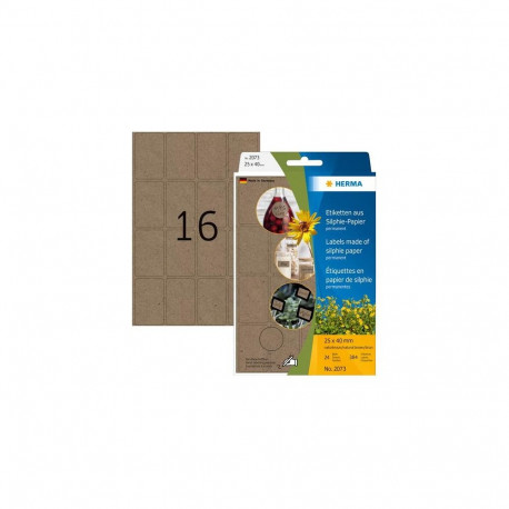HERMA 2073 self-adhesive label Rounded rectangle Permanent Brown 384 pc(s)