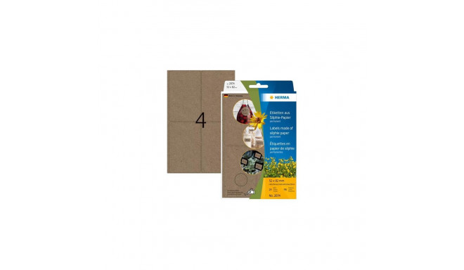 HERMA 2074 self-adhesive label Rounded rectangle Permanent Brown 96 pc(s)