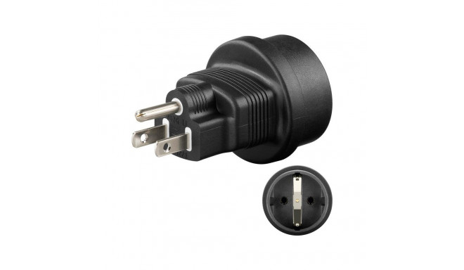 goobay Travel adapter Europe to USA/Japan, black