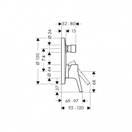 Hansgrohe Talis S 72405000 peidetud segisti