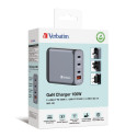 Verbatim GNC-100 GaN laadija 4-porti 100W USB A/C (EU/UK/US)