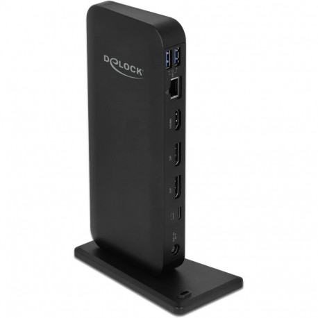 DeLOCK USB Type-C docking station (black, DisplayPort, HDMI, USB-C, USB-A)