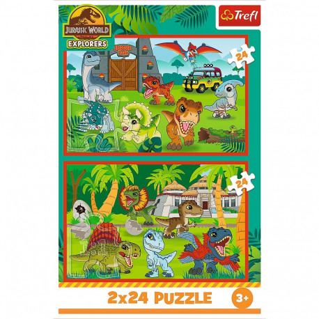 Puzzle - 2x24 - Małe dinozaury - Universal Jurassic World - Trefl 34437
