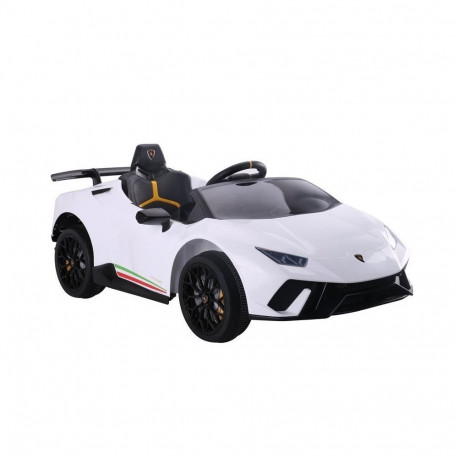 Lamborghini akuga elektriauto Huracan kaugjuhtimispult LED-tuled MP3, valge