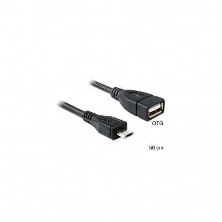 DeLOCK 50cm USB micro-B/USB2.0-A USB cable 0.5 m Micro-USB B USB A Black