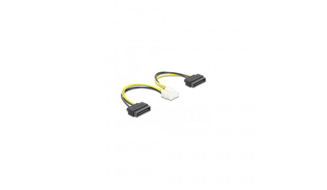 DeLOCK Power cable 2 x 15 pin SATA plug to 8 pin EPS male 15 cm