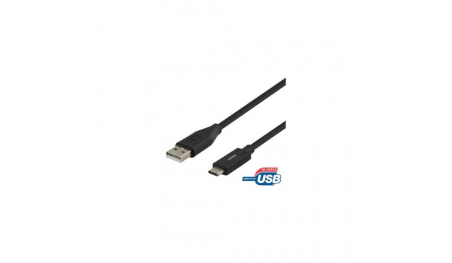 Deltaco USBC-1004M USB cable USB 2.0 1 m USB A Black